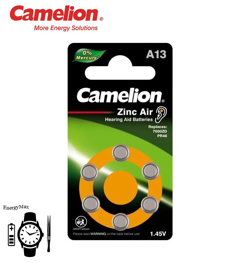 Camelion Батарейка PR48 (ZA13, V13A, DA13), Воздушно-цинковый тип, 1,45 В, 6 шт  #1