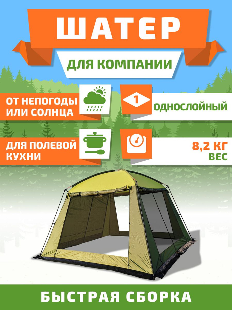 Палатка туристическая / Шатер туристический / Беседка для дачи  #1