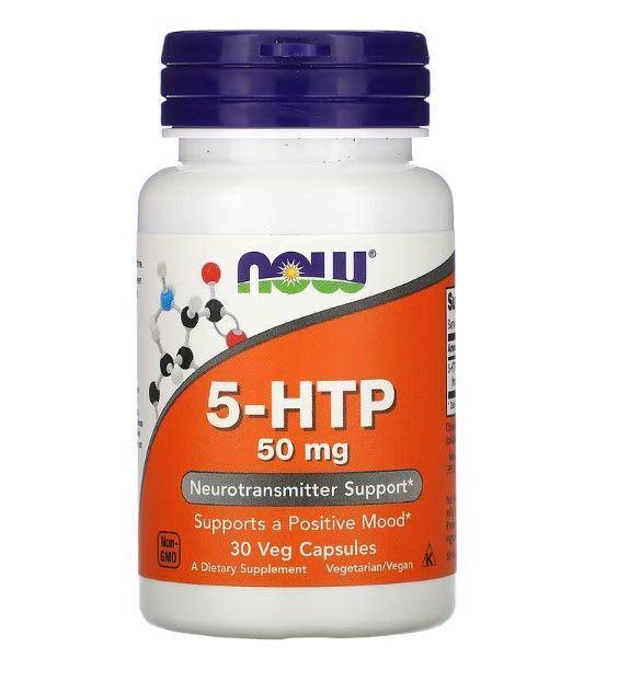 5-гидрокситриптофан NOW Foods 5-HTP, 50 мг, 30 растительных капсул  #1