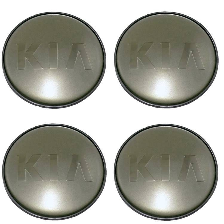 Колпачки на литые диски KIA 68/64/11 мм - 4 шт / Заглушки ступицы Киа серебристо-бежевые  #1