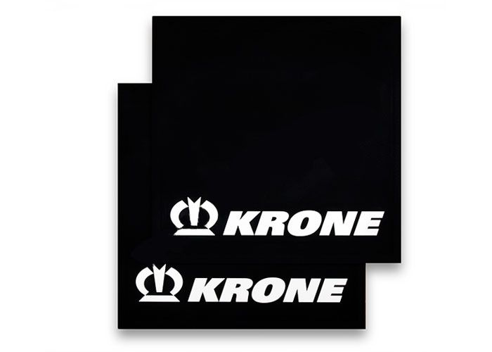 Брызговики резиновые задние для а/м Газель 3302 комплект 2шт. (400*400мм) с белой надписью "KRONE"  #1