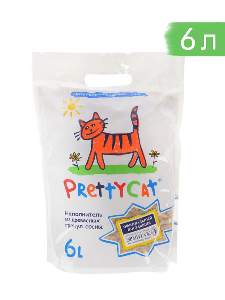 PrettyCat наполнитель древесный для кошачьих туалетов Wood Granules - 6 л  #1