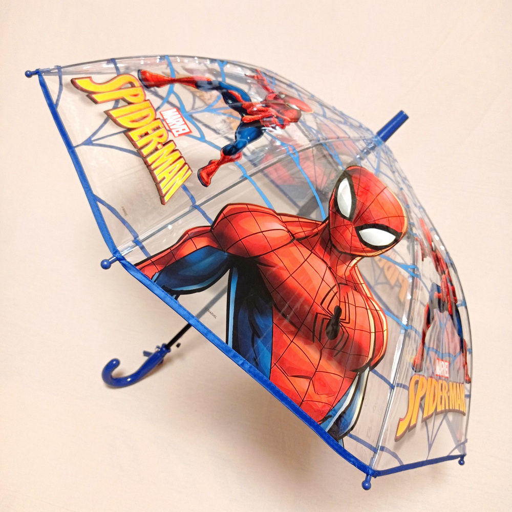 Зонт детский трость "Человек-паук", диаметр купола 80 см #1
