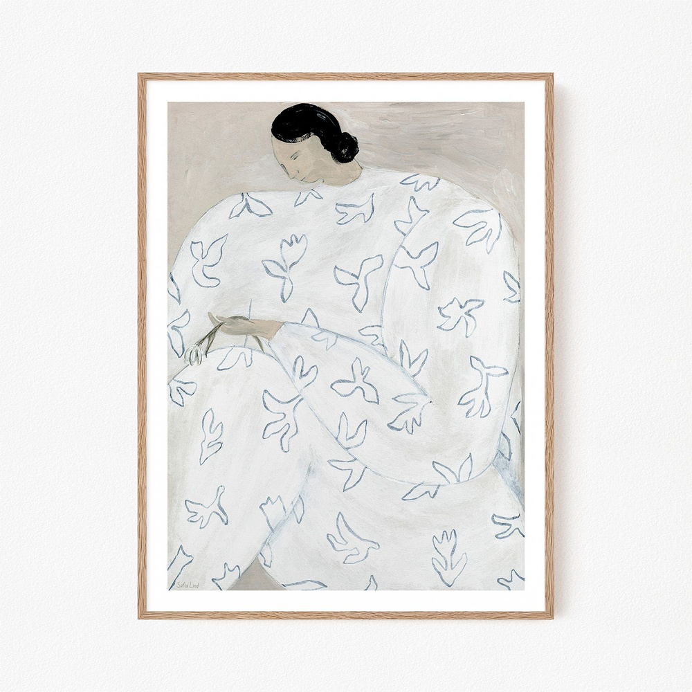 Постер для интерьера "Sofia Lind White Flower", 30х40 см #1