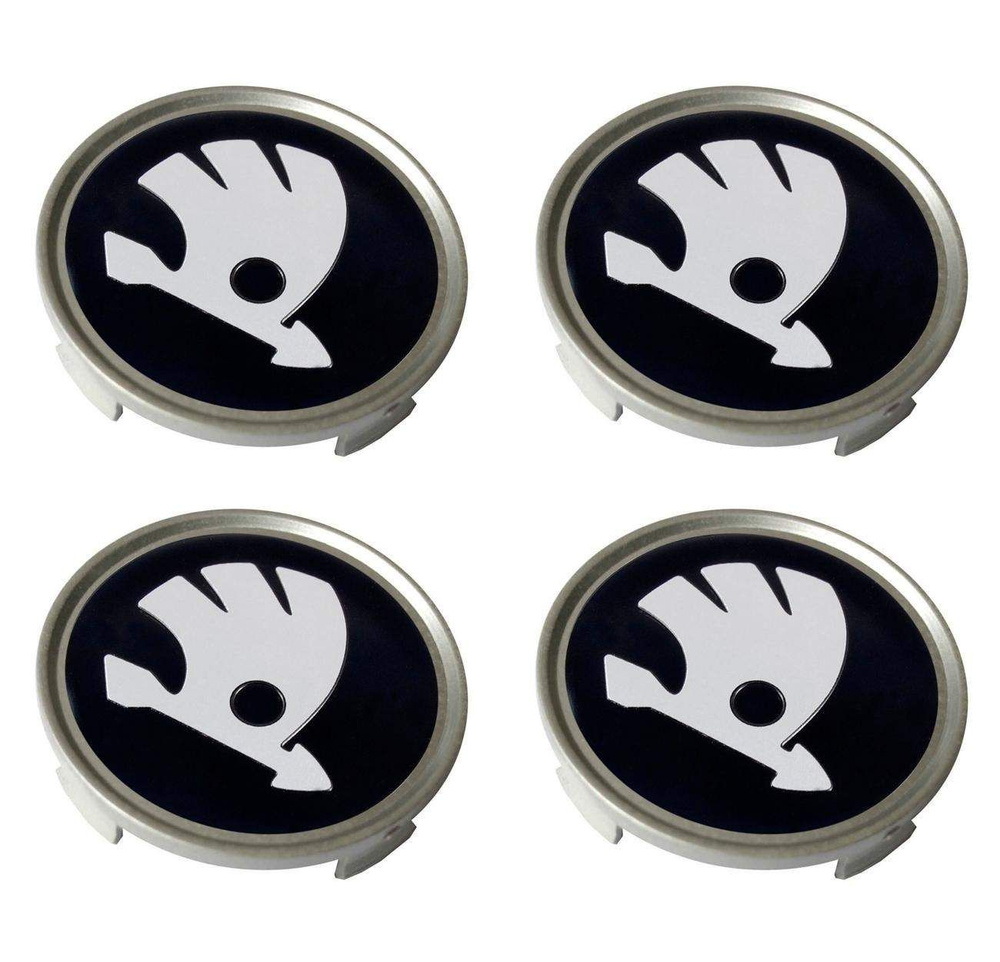 Колпачки SKODA на диски 74/70/11 мм - 4 шт / Заглушки ступицы Шкода для колесных дисков черный  #1