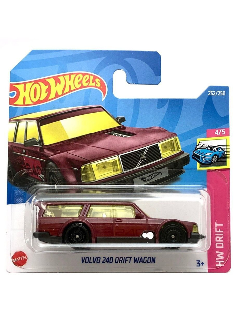 HCT20 Машинка металлическая игрушка Hot Wheels коллекционная модель VOLVO 240 DRIFT WAGON бордовый  #1