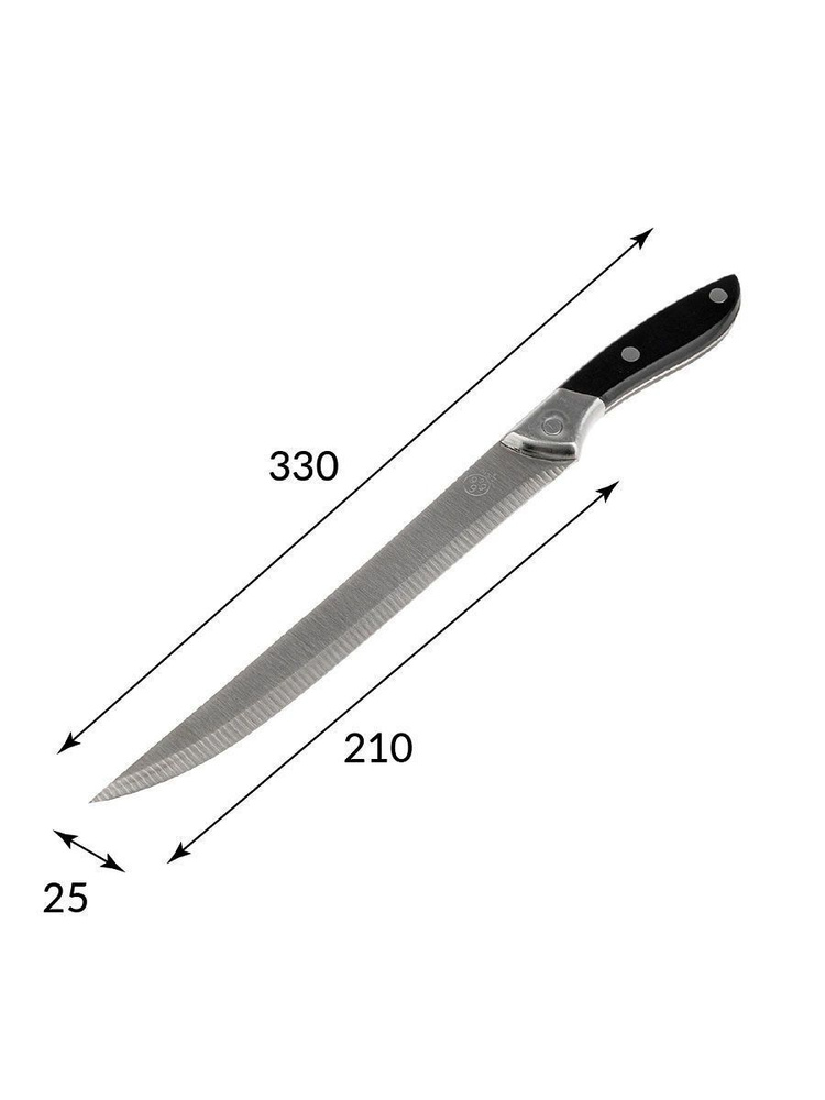 Кухонный нож для мяса, для овощей, длина лезвия 21 см #1