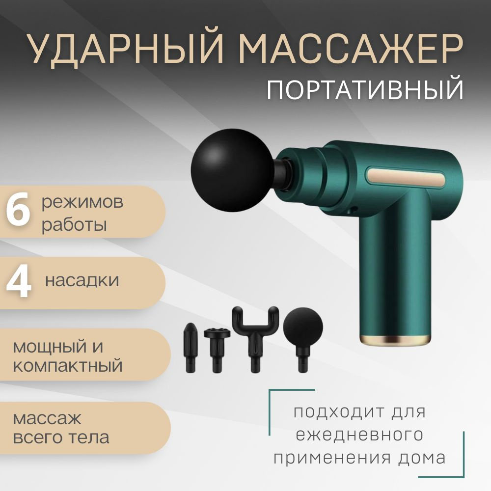 Массажер Massage Gun ударный перкуссионный для тела, шеи, плеч, ног, спины  - купить с доставкой по выгодным ценам в интернет-магазине OZON (834123117)