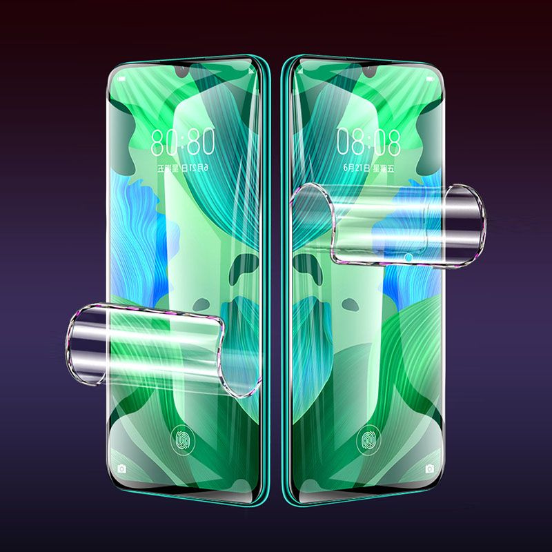 Комплект 2 шт. Гидрогелевая защитная пленка (не стекло) для Realme C11 , глянцевая, на дисплей  #1