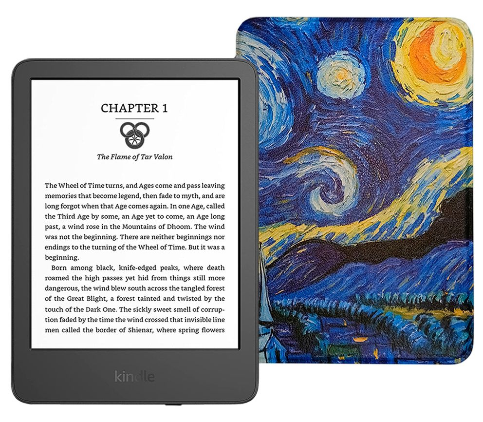 Amazon Kindle 6" Электронная книга 11 (16Gb) SO + обложка ReaderОNE, синий, желтый  #1