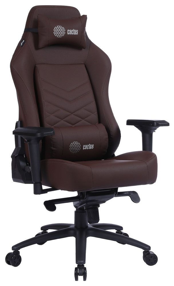 Кресло игровое Cactus CS-CHR-0112BR коричневый сиденье коричневый эко.кожа с подголов. крестовина металл #1