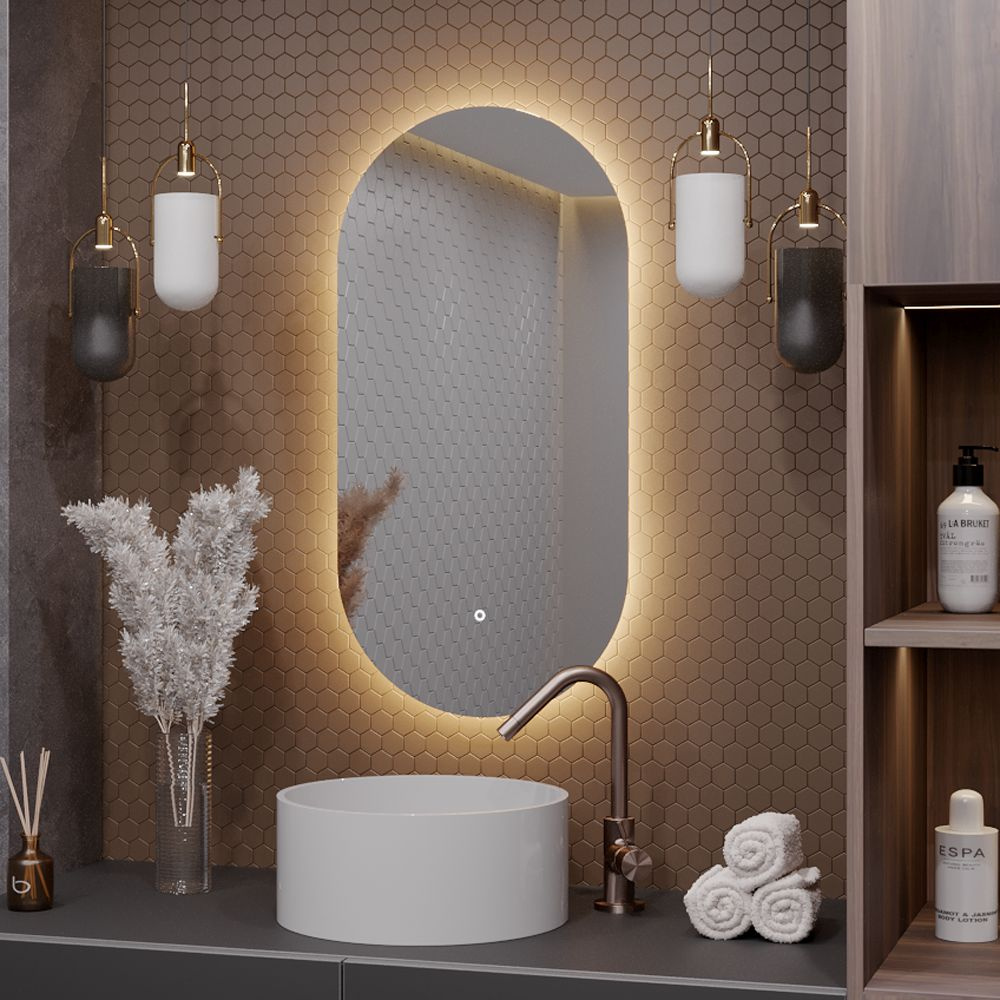 Зеркало Олимпия 100*50 для ванной с тёплой LED-подсветкой #1