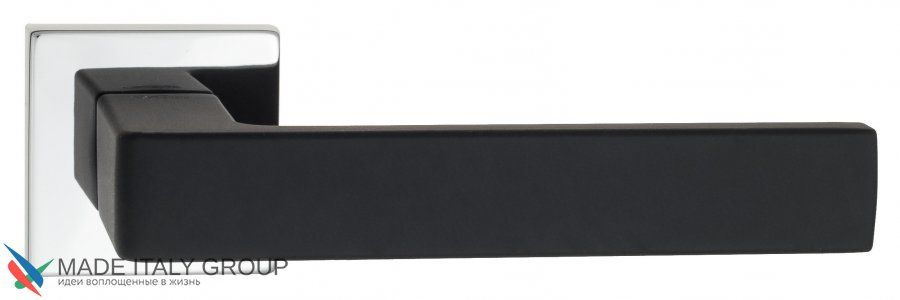 Дверная ручка Venezia Unique BIBLO полированный хром, черный (мягкое покрытие)  #1