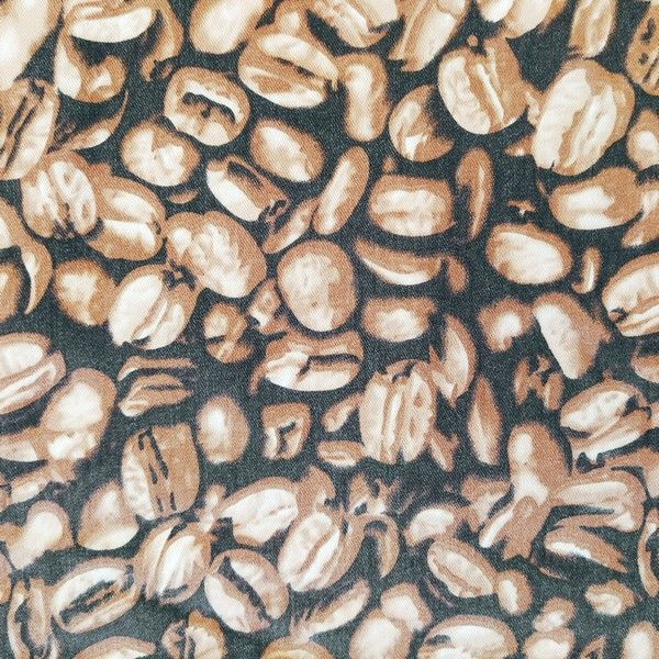 Ткань Форвард 200 принт 150+-5см Кофейные зерна 20%хл 80%пэ (НА ОТРЕЗ)  #1