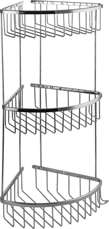 САНАКС - Полочка угловая овальная тройная 22 см из нержавеющей стали  #1