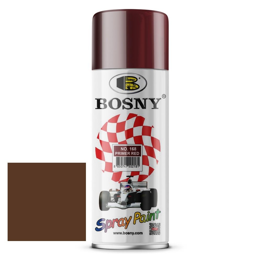 Bosny Аэрозольная краска, Акриловая, Глянцевое покрытие, 0.5 л, красный  #1