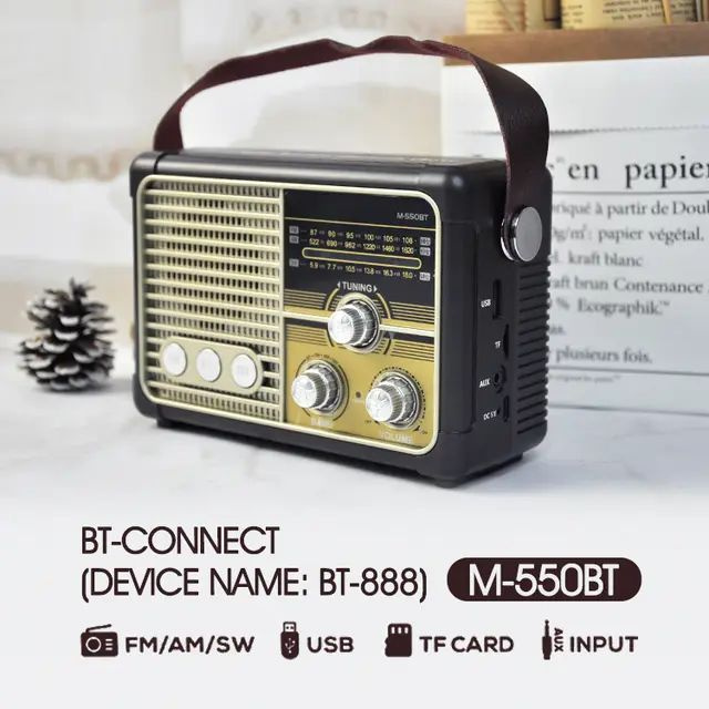 Радиоприемник в ретро стиле Meier M-550BT USB, TF, Bluetooth #1