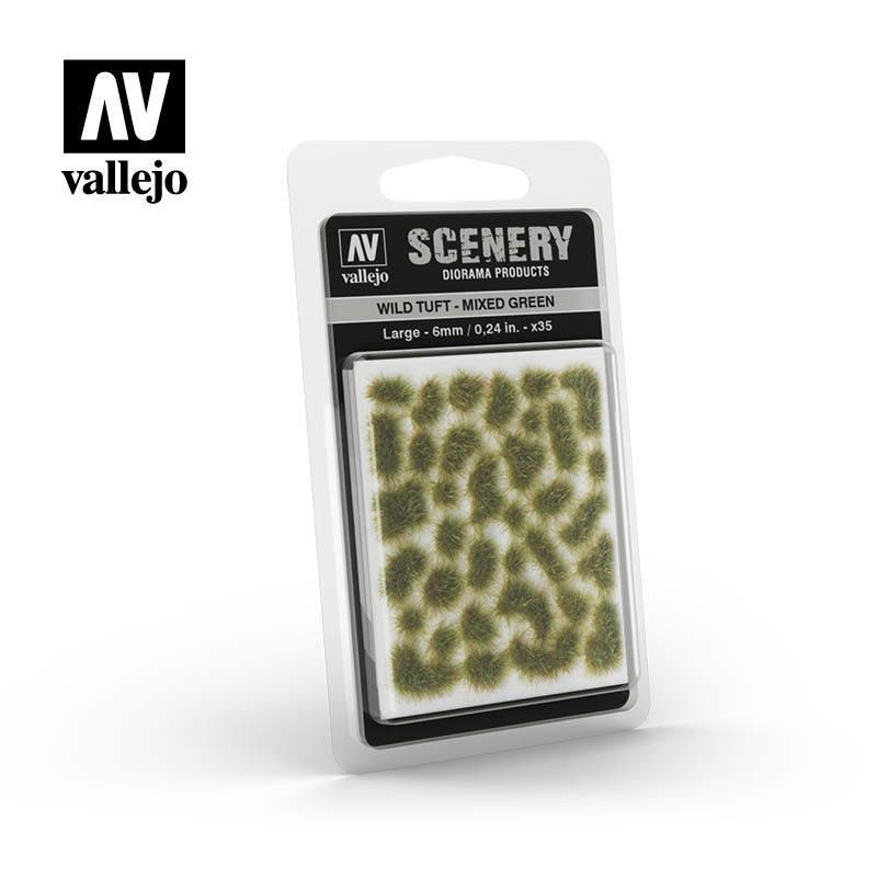 Материал для оформления подставок миниатюр Vallejo Wild Tuft - Mixed Green  #1