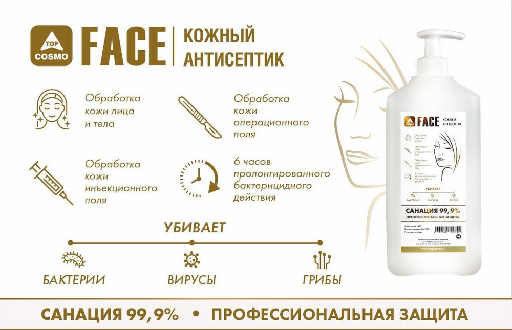 TopCosmo FACE кожный антисептик для лица и тела, 1л #1