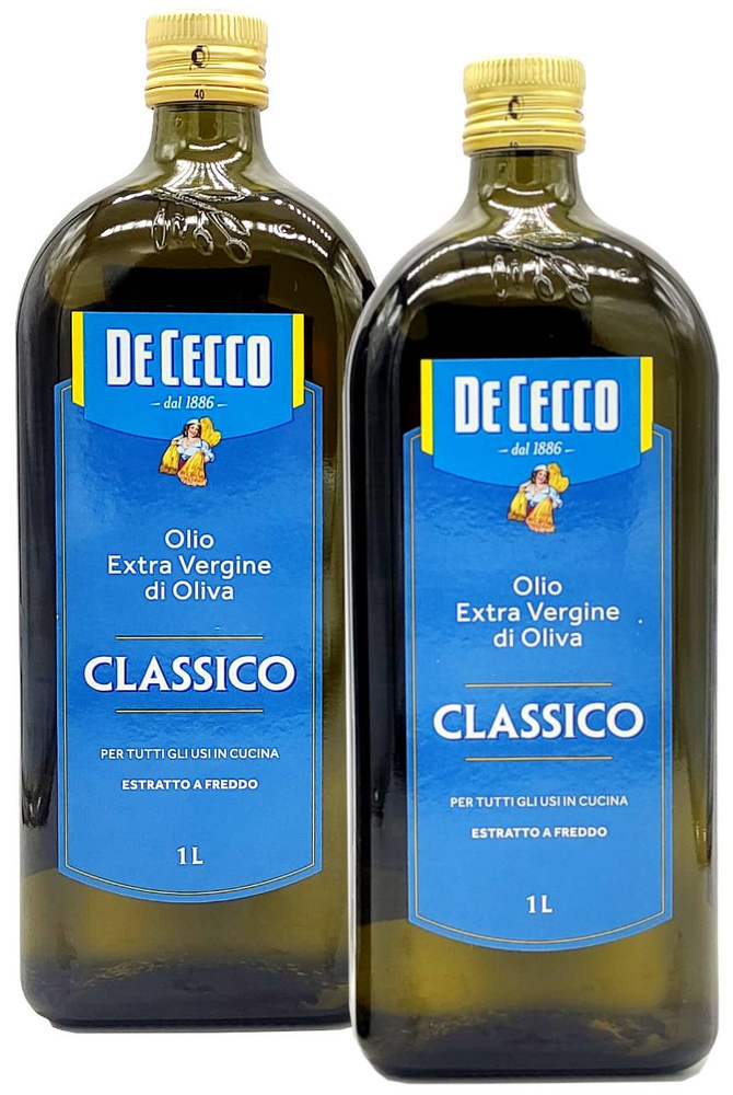 Масло De Cecco оливковое Extra Virgin olive oil Classico нерафинированное, 1 литр * 2 штуки  #1