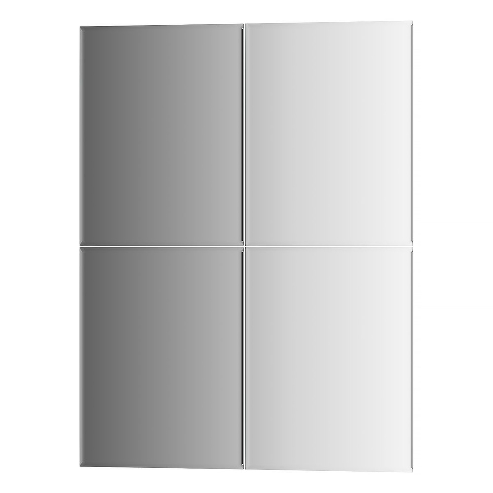 Зеркальная плитка с фацетом 5 мм - комплект 4 шт прямоугольник 20х25 см; серебро Refractive EVOFORM BY #1
