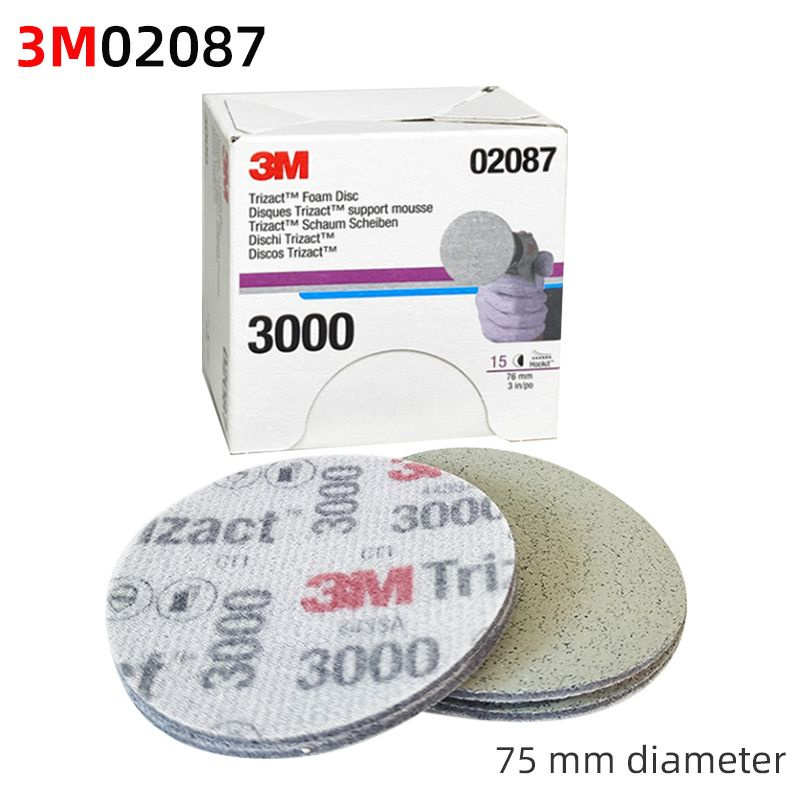 3M 02087 Trizact 3 дюйма 75 мм Абразивная губка P3000 Сухая шлифовальная бумага  #1