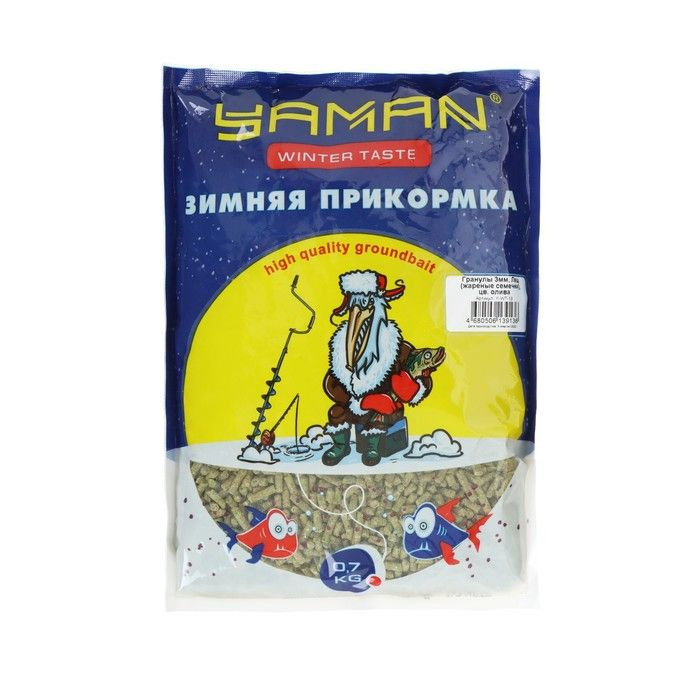 Прикормка Yaman Winter Taste гранулы 3 мм, лещ зимняя, жареные семечки, 700 г, цвет олива  #1