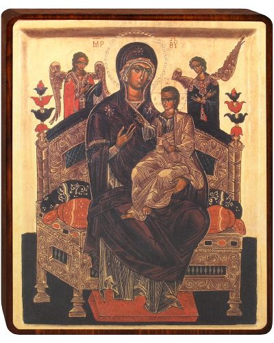 Икона Божией Матери "Всецарица" на деревянной основе (10,5х13 см).  #1