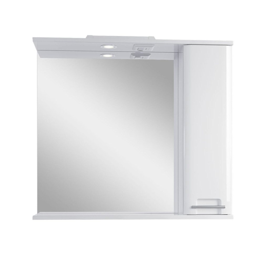 Зеркальный шкаф подвесной SanStar Уника 80 для ванной комнаты белый  #1