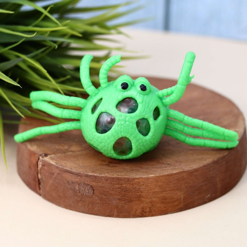 Игрушка антистресс мялка для детей Squeeze spider green #1