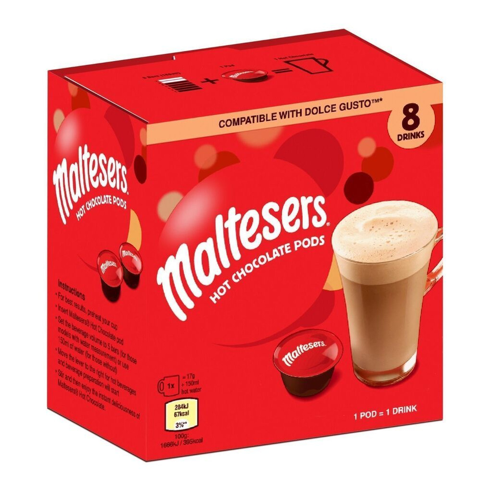 Горячий шоколад в капсулах Maltesers / Мальтизерс 17гр. х8шт. (Нидерланды)  #1