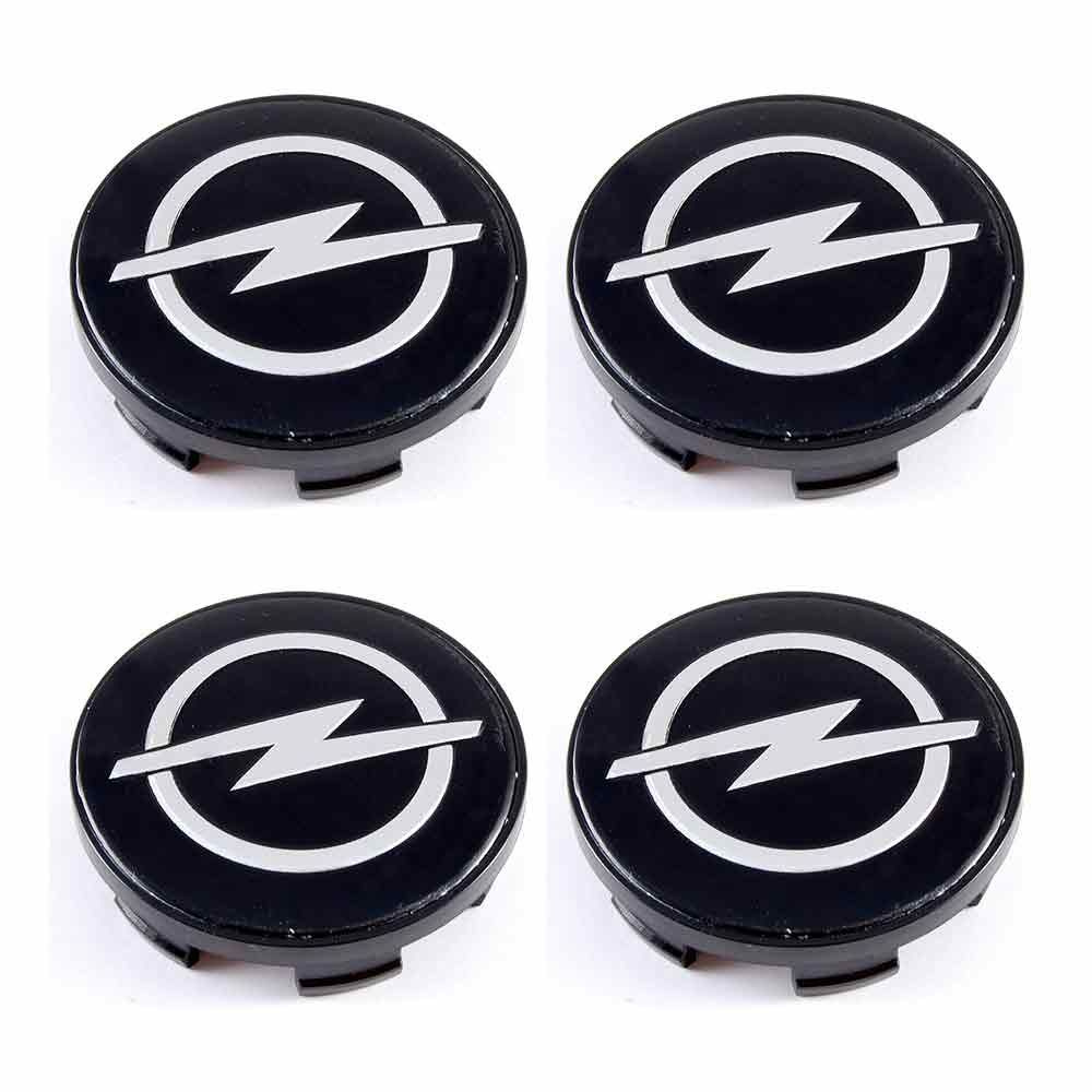 Колпачки на литые диски СКАД 56/51/12 мм - 4 шт / Заглушки ступицы Opel черный  #1