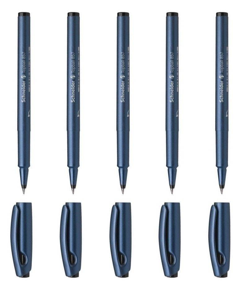 Ручка-роллер Schneider TopBall 857, черная, узел 0,8 мм, линия 0,6 мм, 5 шт  #1