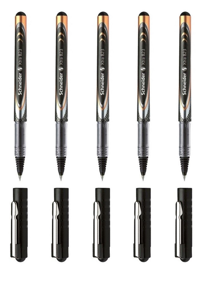 Ручка-роллер Schneider Xtra 823, черная, узел 0,5 мм, линия 0,3 мм, 5 шт  #1
