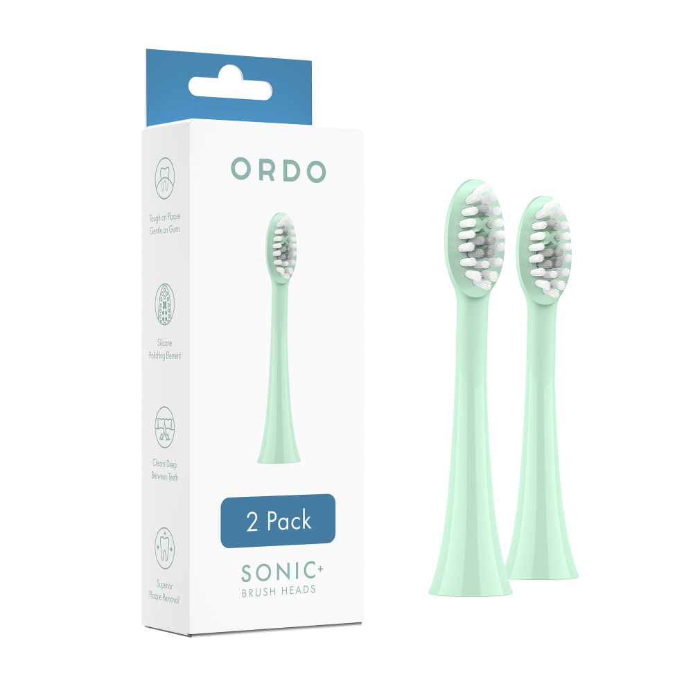 Сменные насадки для электрической зубной щетки ORDO Sonic+ с закругленными щетинками и силиконовым полирующим #1