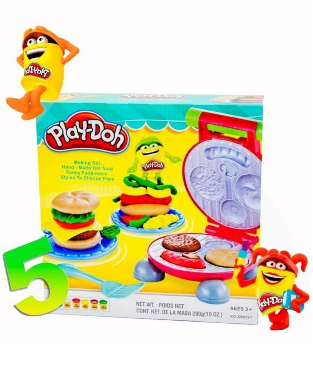 Игровой набор пластилин Play Do Кухня Бургерная / Набор для лепки гамбургеры, бургеры  #1