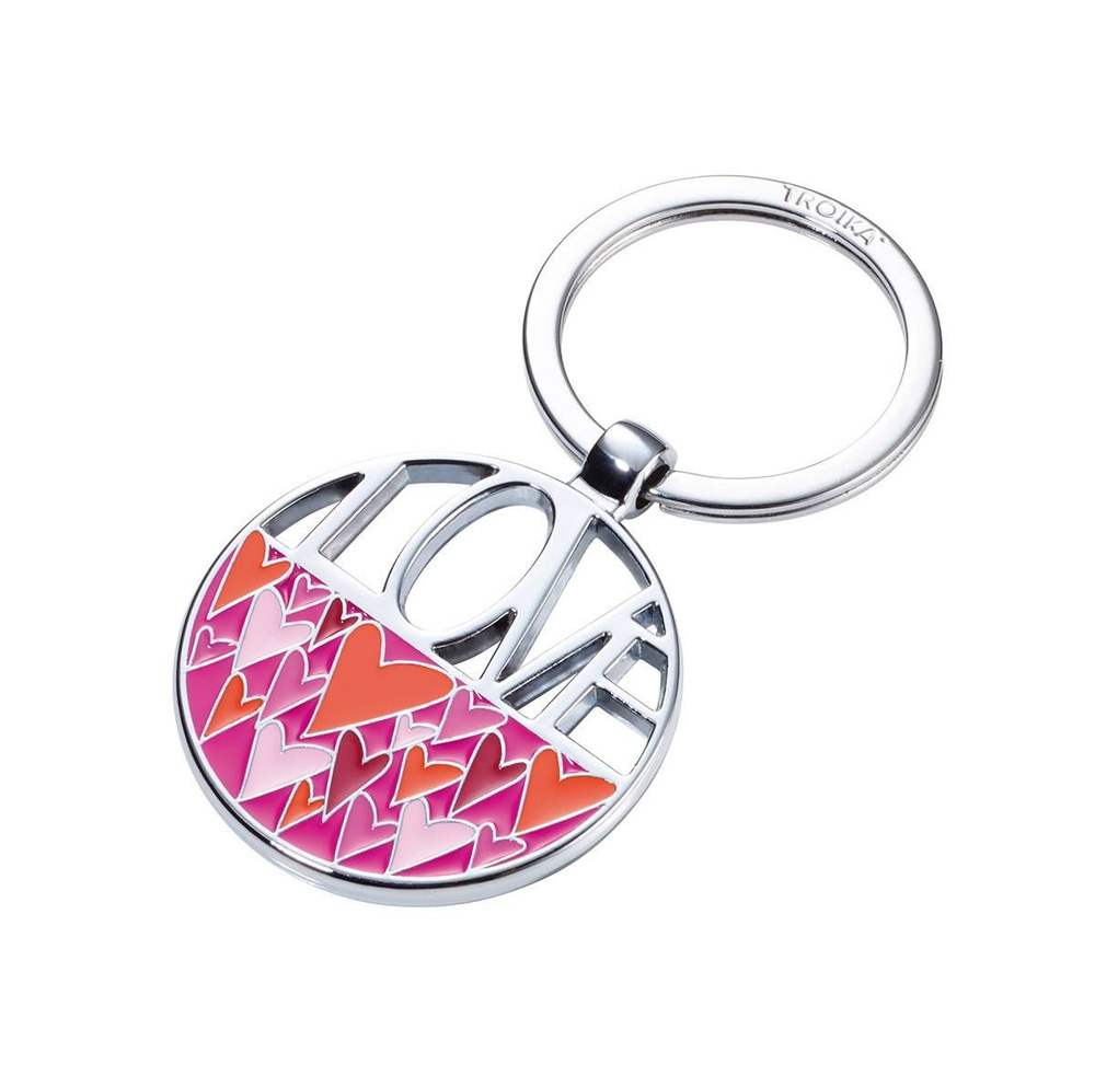 Брелок для ключей - love, металлический, розовый, 1 шт. #1