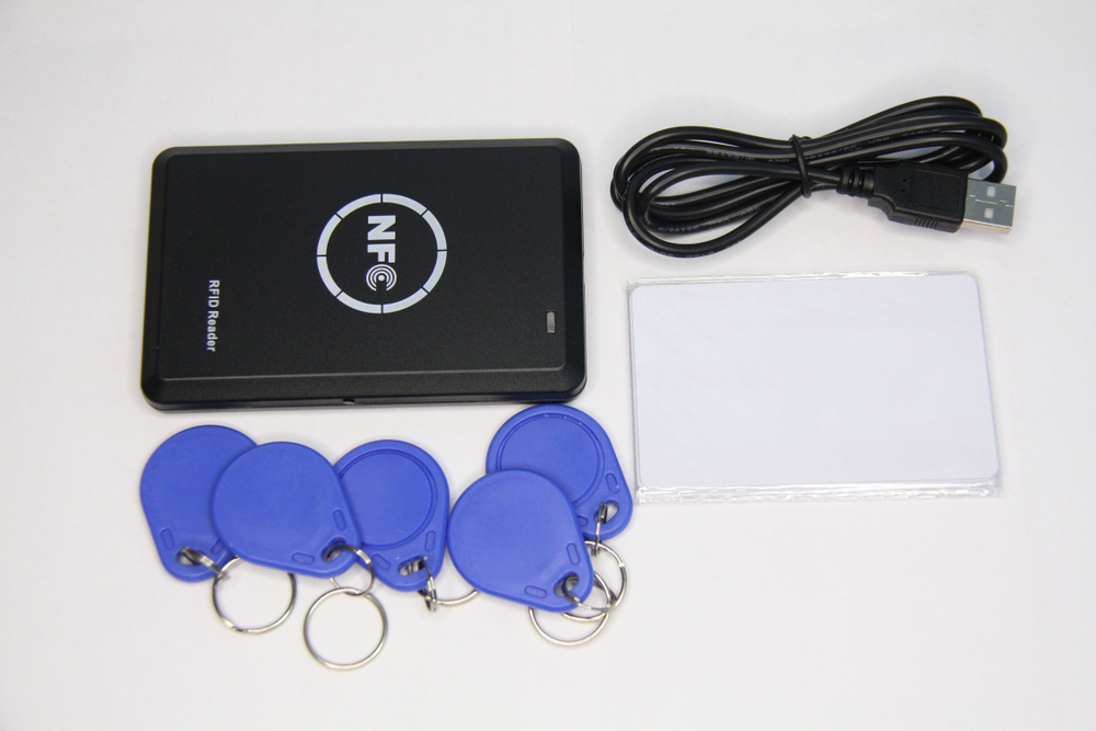 Дубликатор ключей RFID 125 кГц, USB UID T5577 EM4305 + 5 ключей и 5 карт  #1