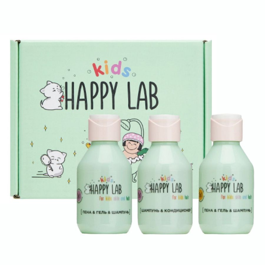 Happy Lab Kids Подарочный набор для детей: гель для душа, пена, шампунь / Kids Mini, 100 мл x 3 штуки #1