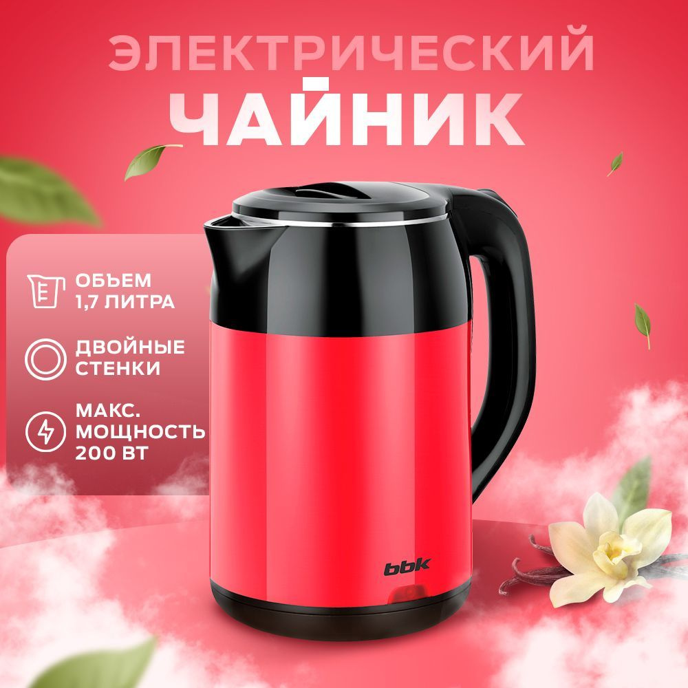 Чайник электрический BBK EK1709P 1.7л, черный/красный #1