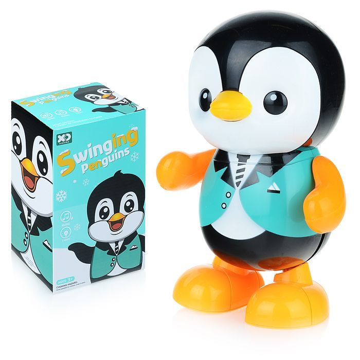 Интерактивная игрушка для малышей Пингвин 17178 на батарейках (свет/звук) в коробке UralToys  #1