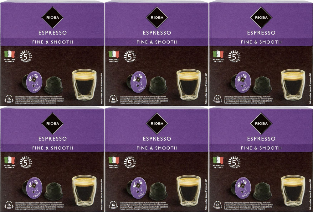 Кофе Rioba Dolce Gusto Espresso в капсулах 7 г х 16 шт, комплект: 6 упаковок по 112 г  #1