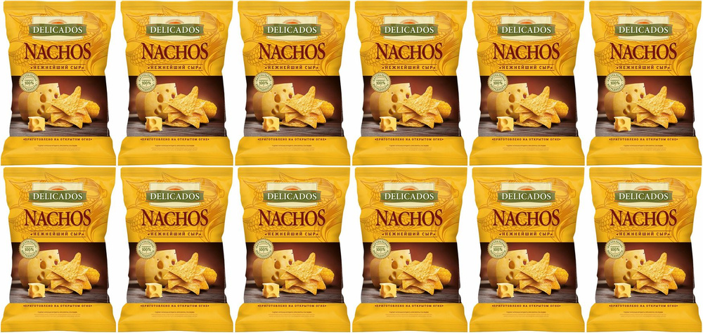 Начос кукурузные Delicados Nachos с сыром, комплект: 12 упаковок по 150 г  #1