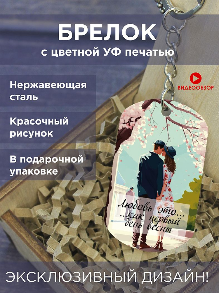 Цветной брелок жетон для ключей Love is Лов ис, подарок для влюбленных  #1