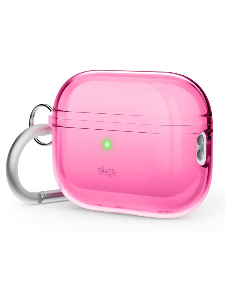 Чехол Elago Clear Hang case для Airpods Pro 2 / на Эирподс Про 2 силиконовый, полупрозрачный с карабином, #1