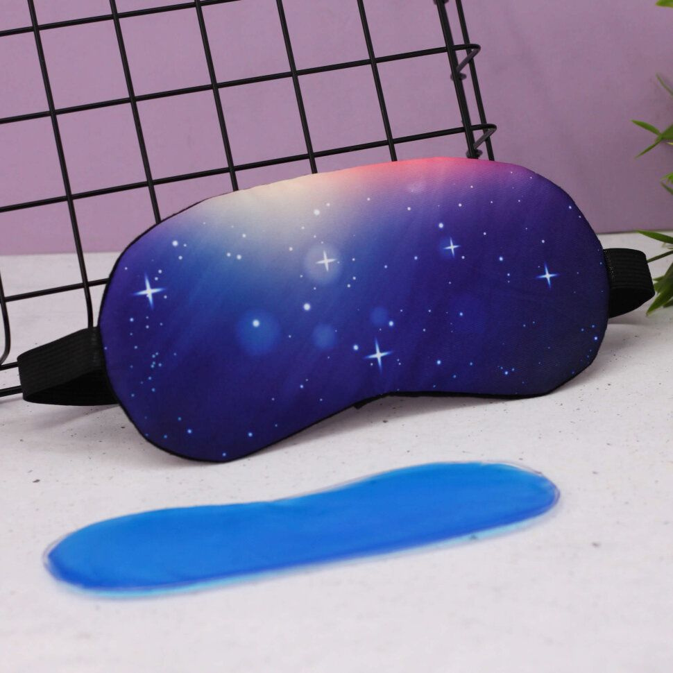 Маска для сна с гелевым вкладышем / повязка на глаза Stars", blue  #1