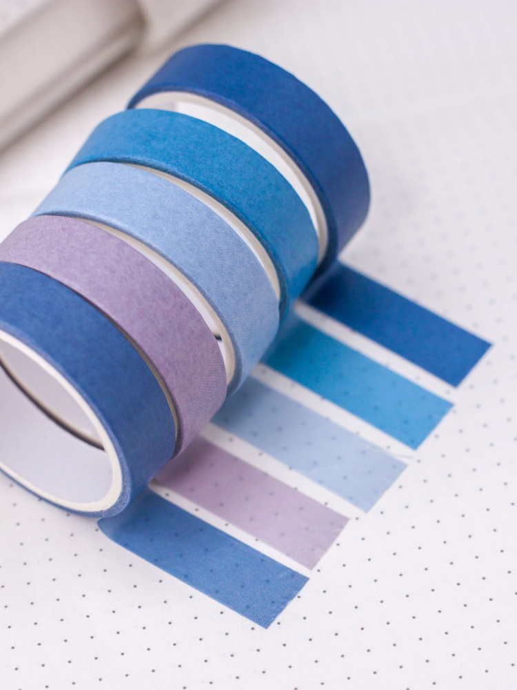 Декоративный бумажный скотч для скрапбукинга, цветная клейкая лента, набор 5 шт.  #1