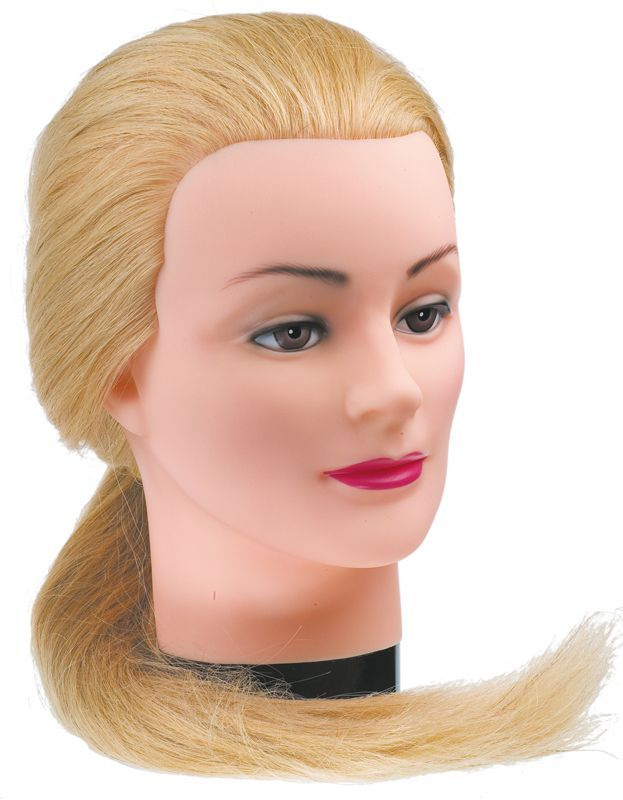 Голова-манекен учебная DEWAL "блондинка" для парикмахеров, натуральные волосы 50-60 см M-4151XL-408  #1
