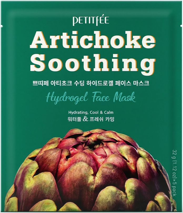 PETITFEE Маска для лица успокаивающая АРТИШОК Корея Artichoke Soothing Hydrogel Face, НАБОР 5 шт  #1