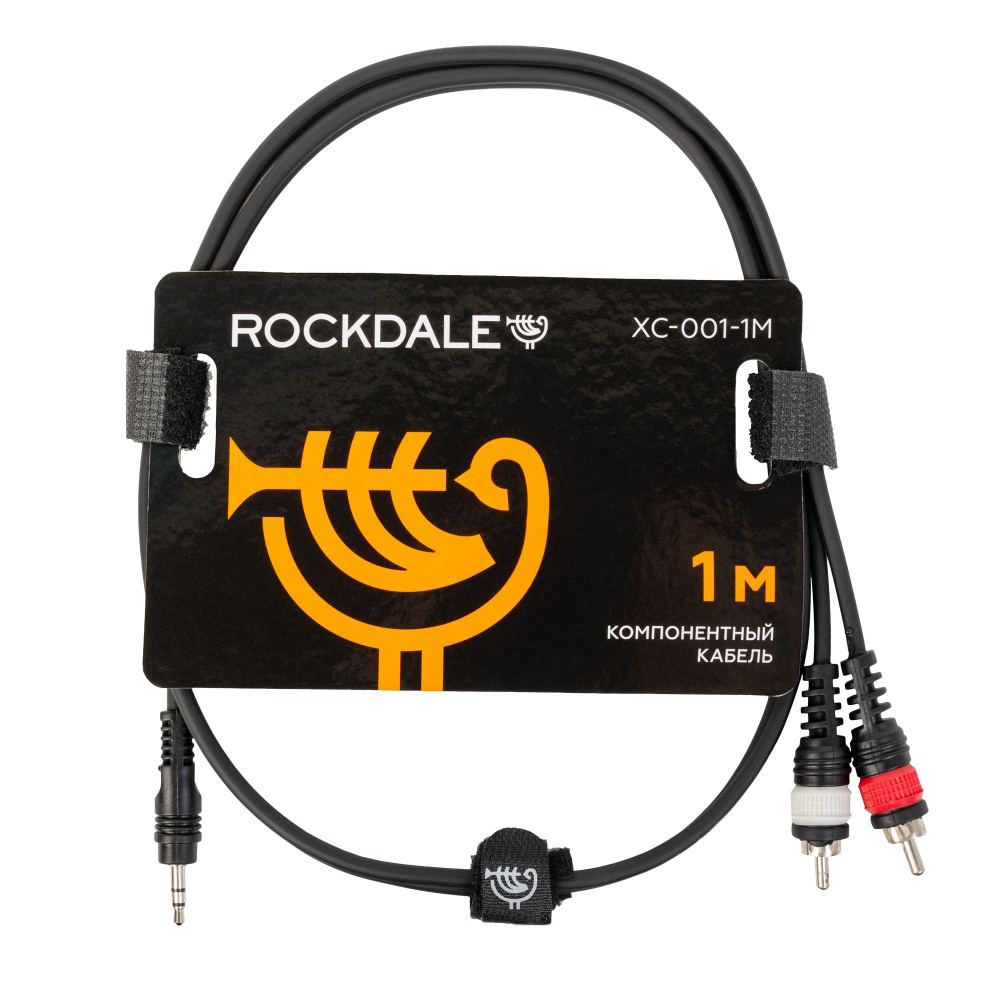 ROCKDALE XC-001-1M готовый компонентный кабель, разъёмы stereo mini jack папа (3,5) x 2 RCA, д 1 м, чёрный #1